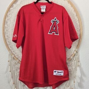 Vintage Y2K 2002 Majestic Los Angeles Angels Baseball Jersey World Series Red 2X